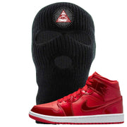 University Red Pomegranate Mid 1s Ski Mask | All Seeing Eye, Black