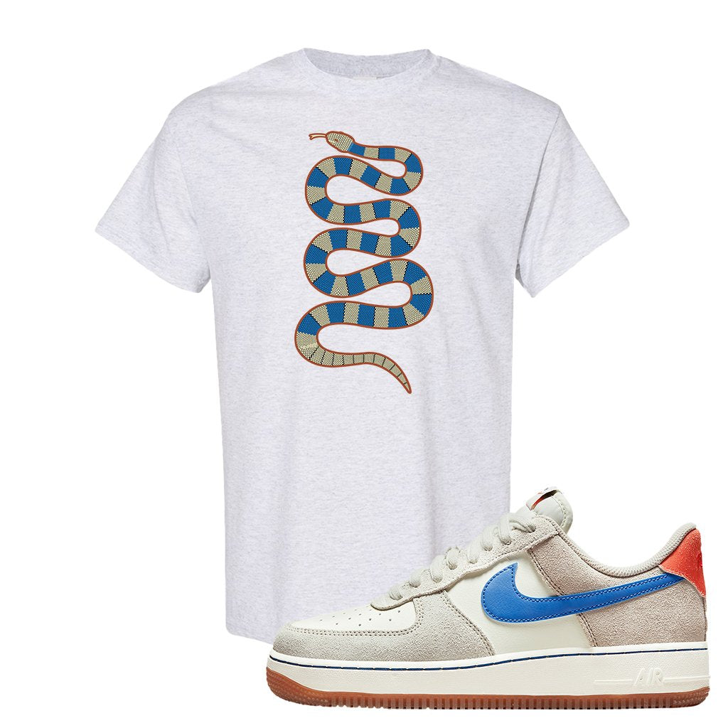 First Use Low 1s Suede T Shirt | Coiled Snake, Ash