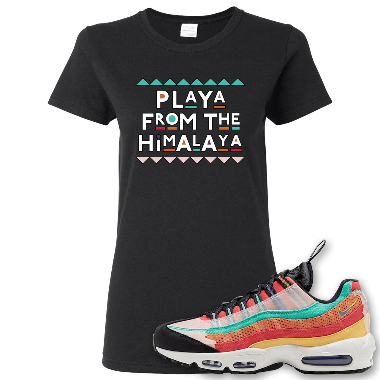 Air Max 95 Black History Month Sneaker Black Women's T Shirt | Women's Tees to match Nike Air Max 95 Black History Month Shoes | Playa From The Himalaya