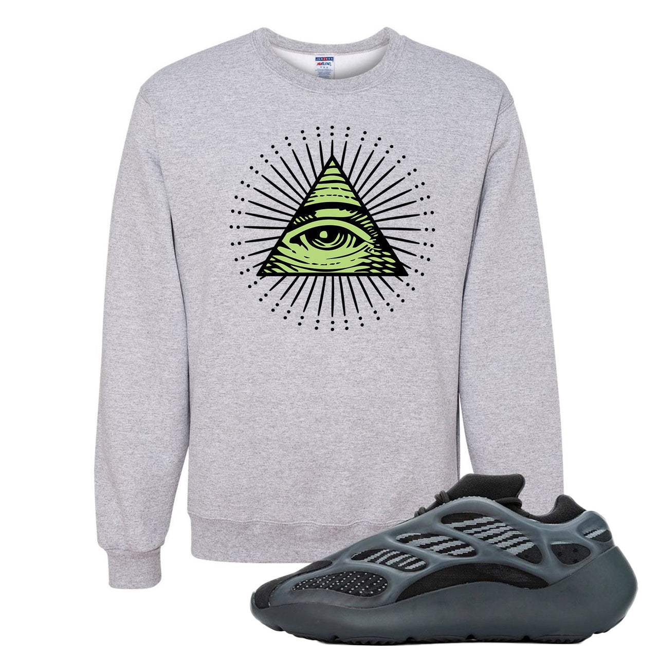 Alvah v3 700s Crewneck Sweatshirt | All Seeing Eye, Ash