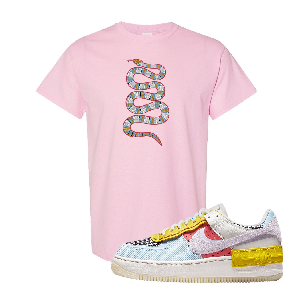 Air Force 1 Shadow Multi-Color T Shirt | Coiled Snake, Light Pink