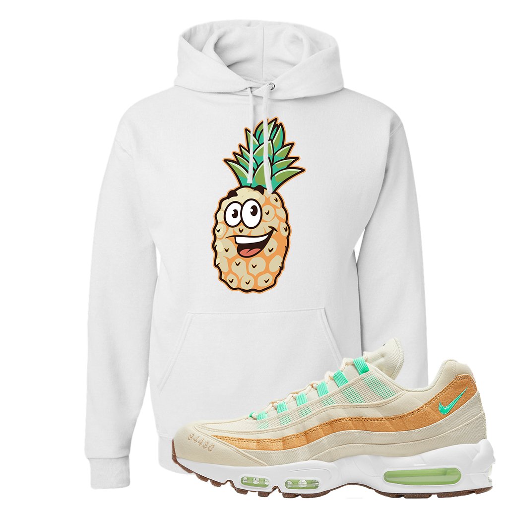 Happy Pineapple 95s Hoodie | Happy Pineapple Head, White