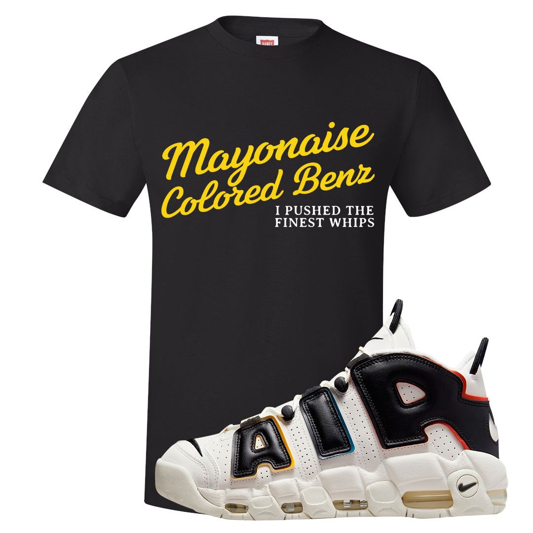 Multicolor Uptempos T Shirt | Mayonaise Colored Benz, Black