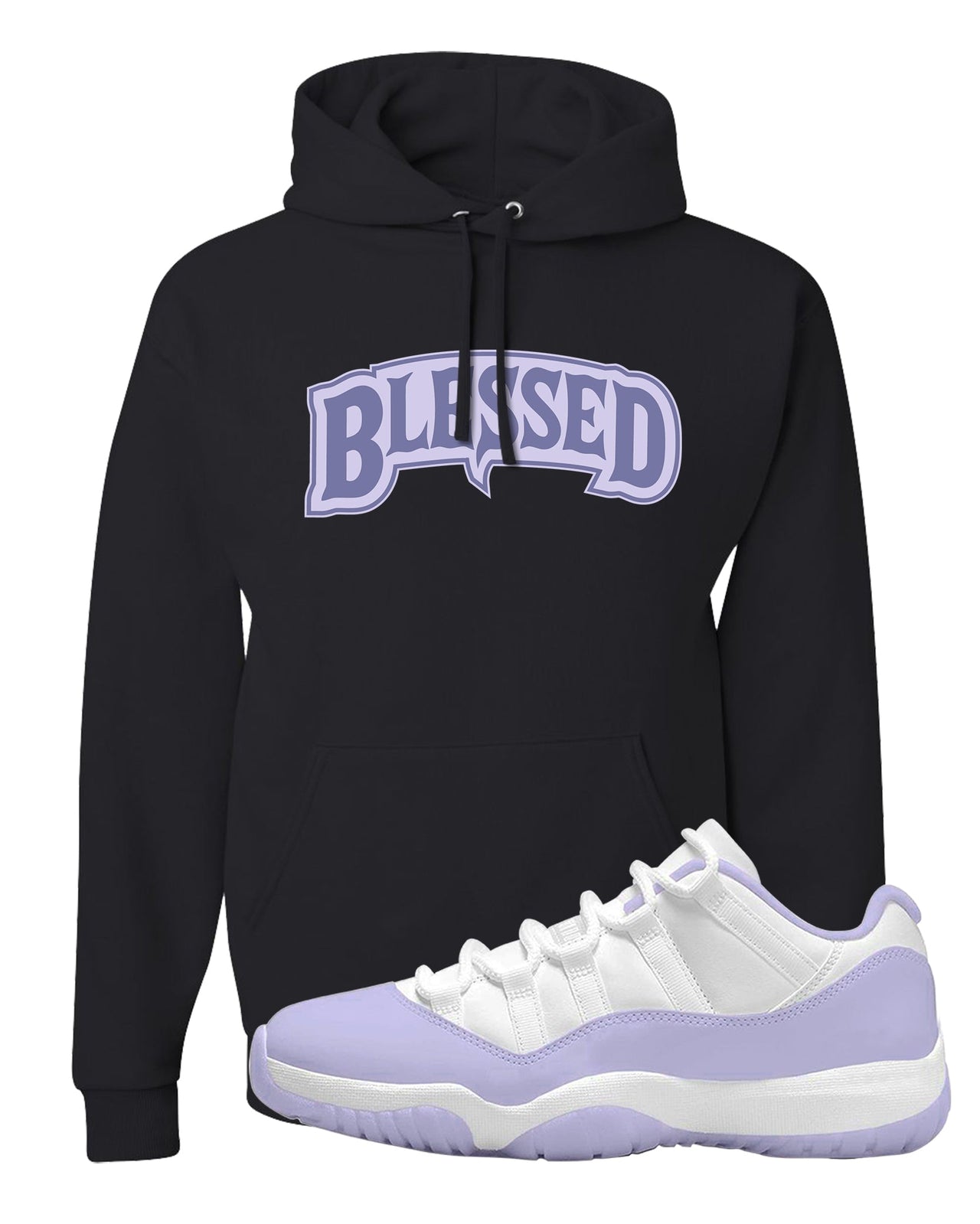 Pure Violet Low 11s Hoodie | Blessed Arch, Black