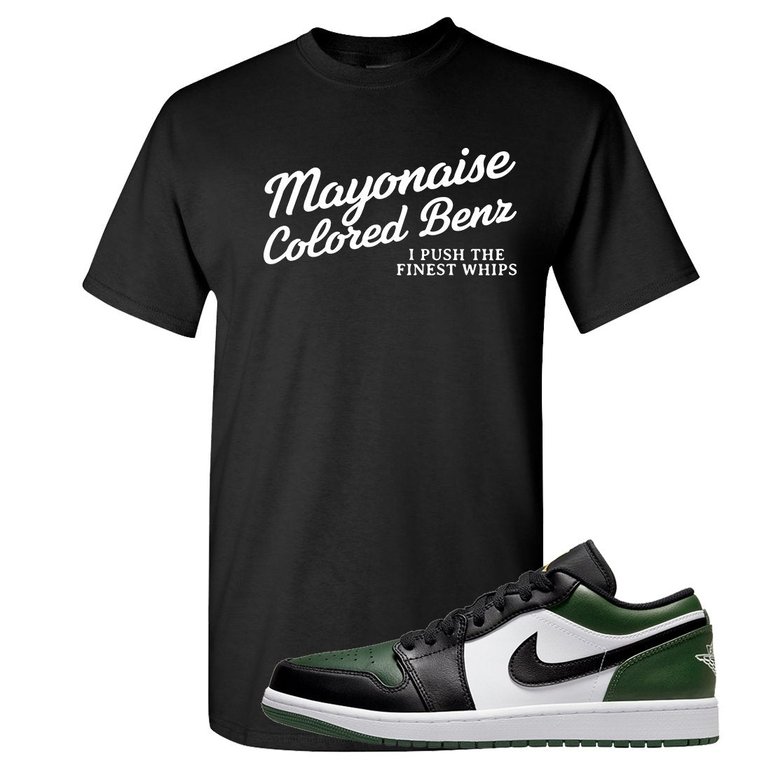 Green Toe Low 1s T Shirt | Mayonaise Colored Benz, Black