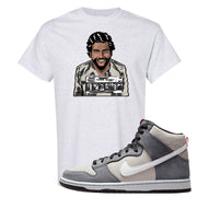 Medium Grey High Dunks T Shirt | Escobar Illustration, Ash