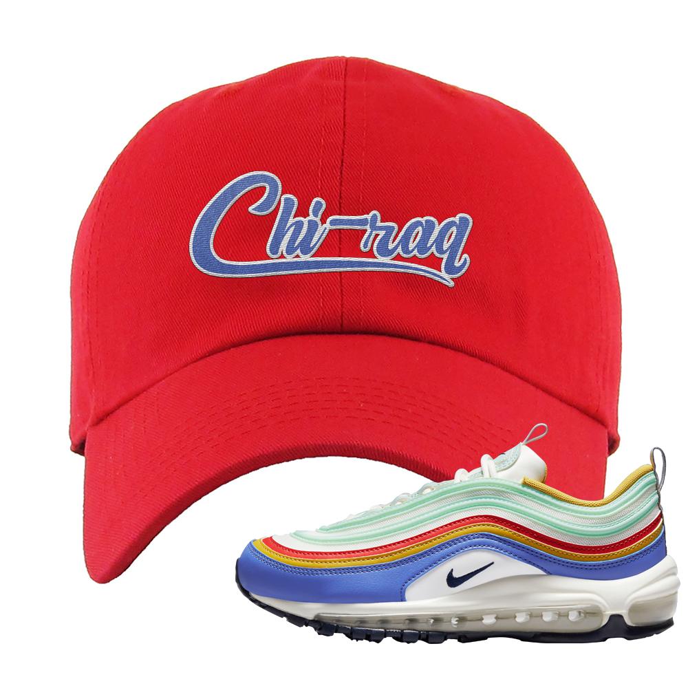 Multicolor 97s Dad Hat | Chiraq, Red