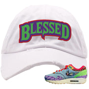 Bandana Paisley Max 1s Distressed Dad Hat | Blessed Arch, White