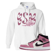 Berry Black White Mid 1s Hoodie | Certified Sneakerhead, White