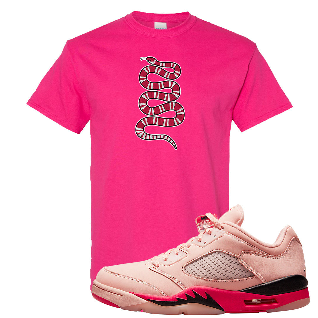 Arctic Pink Low 5s T Shirt | Coiled Snake, Heliconia