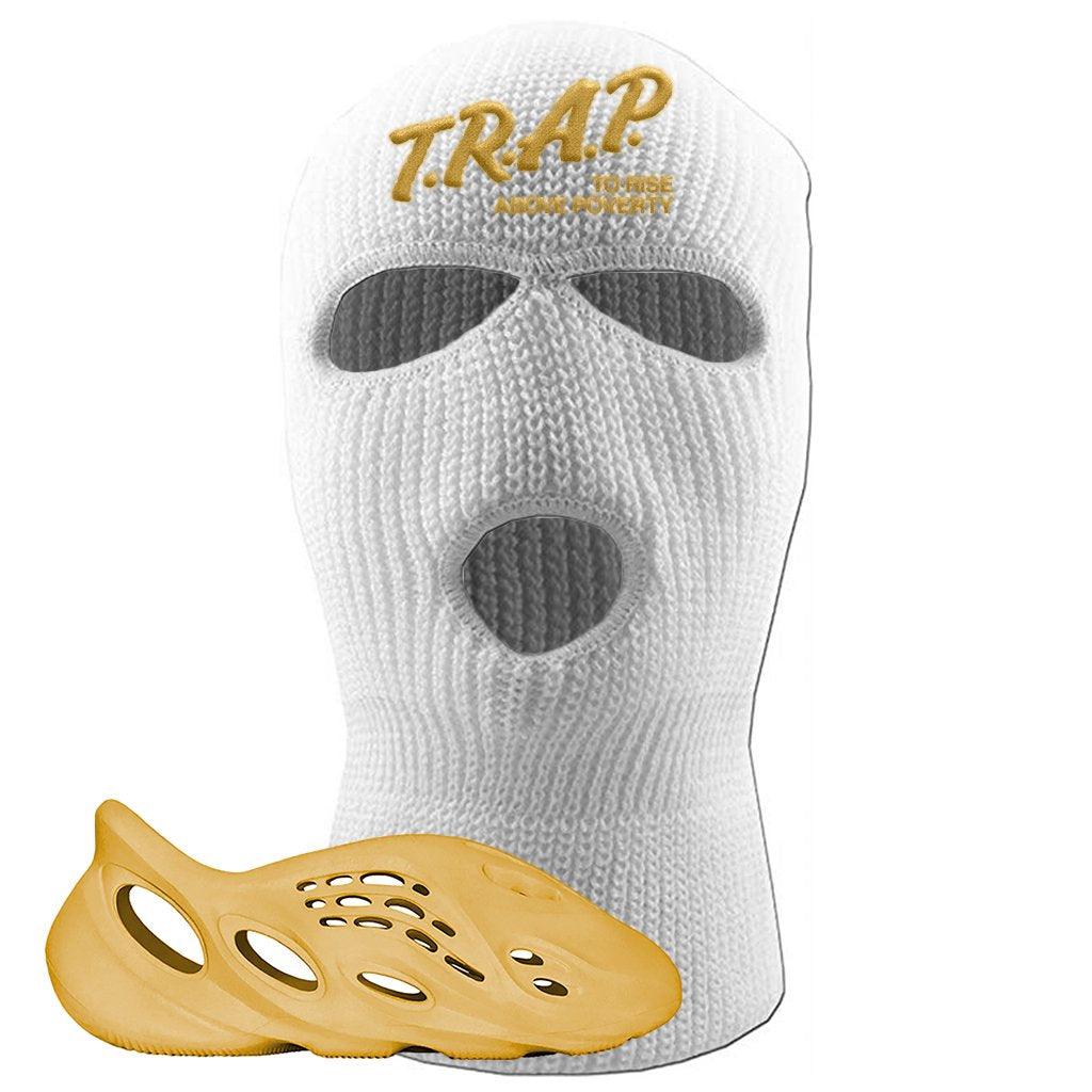 Yeezy Foam Runner Ochre Ski Mask | Trap To Rise Above Poverty, White