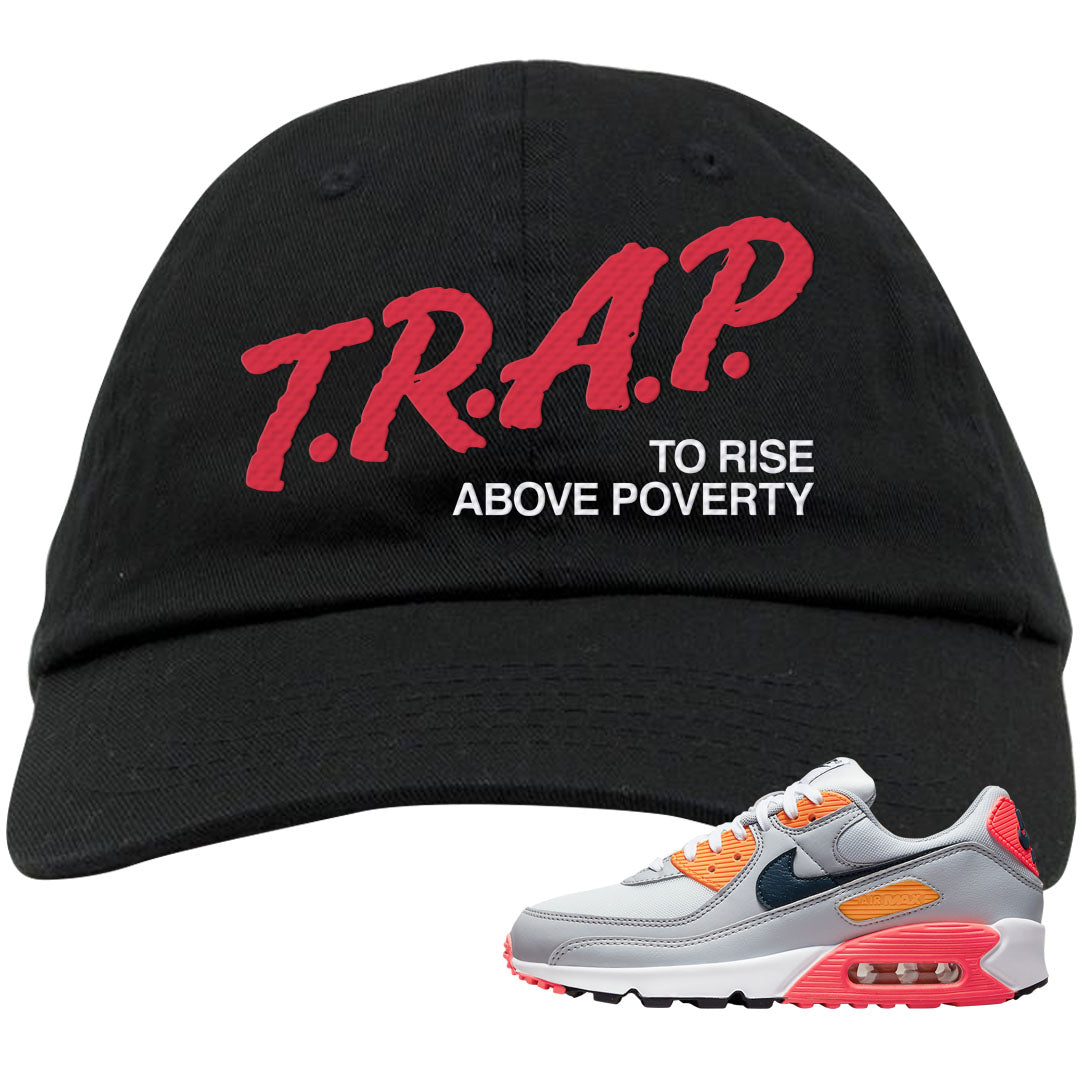 Sunset 90s Dad Hat | Trap To Rise Above Poverty, Black