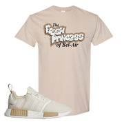 NMD R1 Chalk White Sneaker Sand T Shirt | Tees to match Adidas NMD R1 Chalk White Shoes | Fresh Princess Of Bel Air