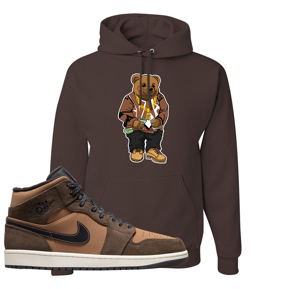 Earthy Brown Mid 1s Hoodie | Sweater Bear, Dark Chocolate