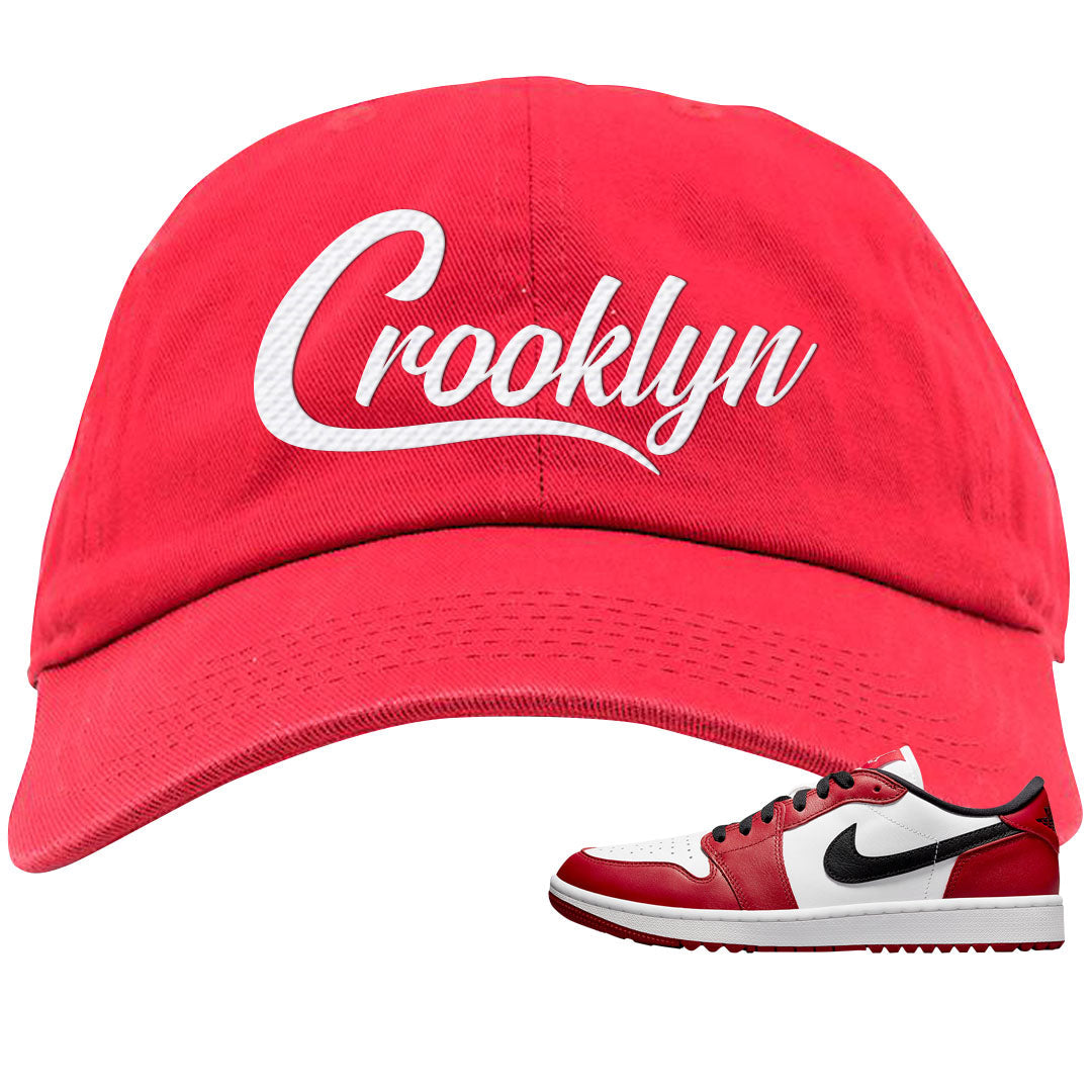 Chicago Golf Low 1s Dad Hat | Crooklyn, Red