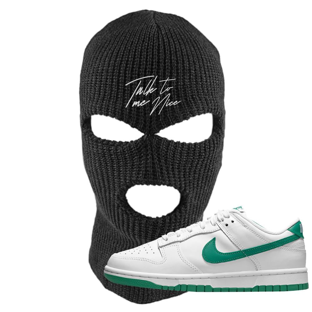 White Green Low Dunks Ski Mask | Talk To Me Nice, Black
