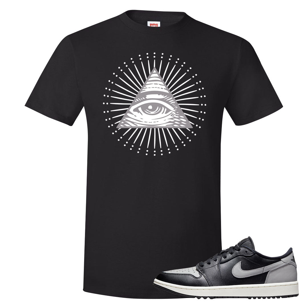 Shadow Golf Low 1s T Shirt | All Seeing Eye, Black