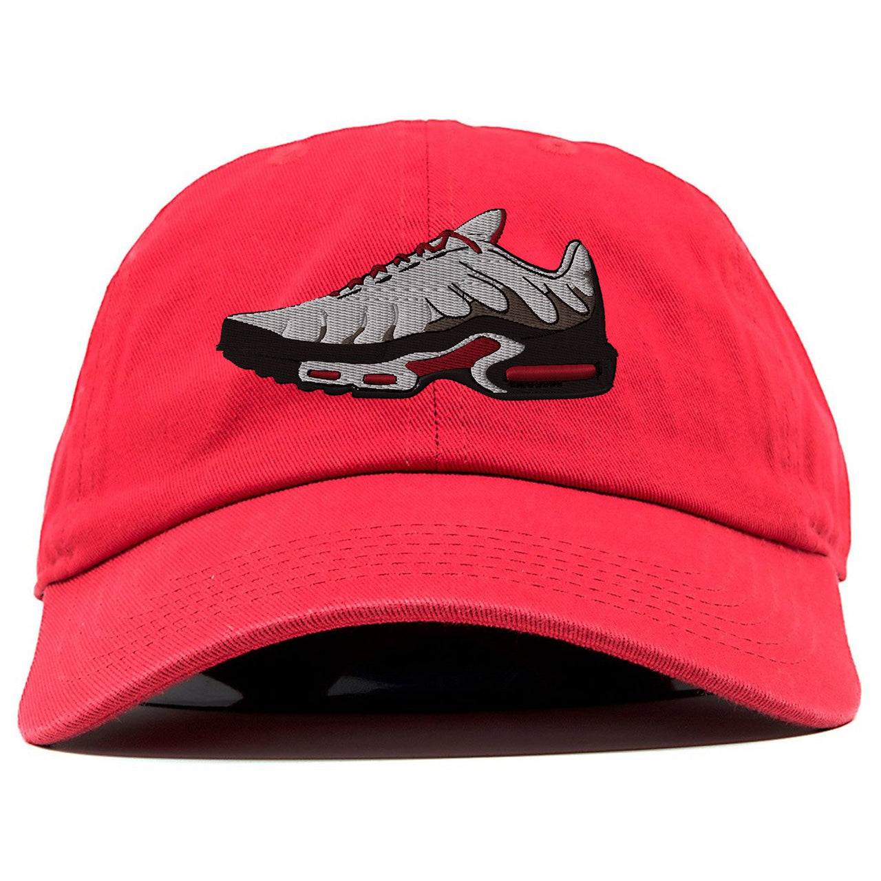 White University Red Pluses Dad Hat | Shoe, Red