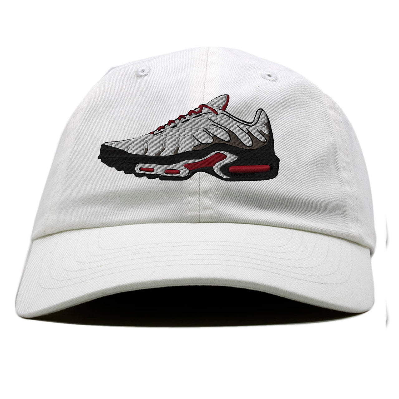 White University Red Pluses Dad Hat | Shoe, White