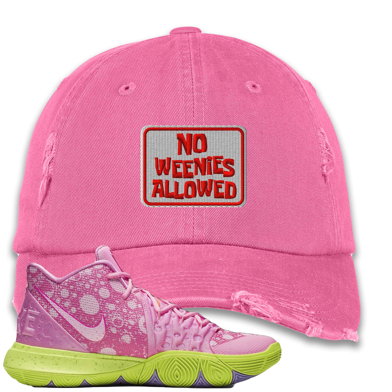 Patrick K5s Distressed Dad Hat | No Weenies Allowed, Light Pink