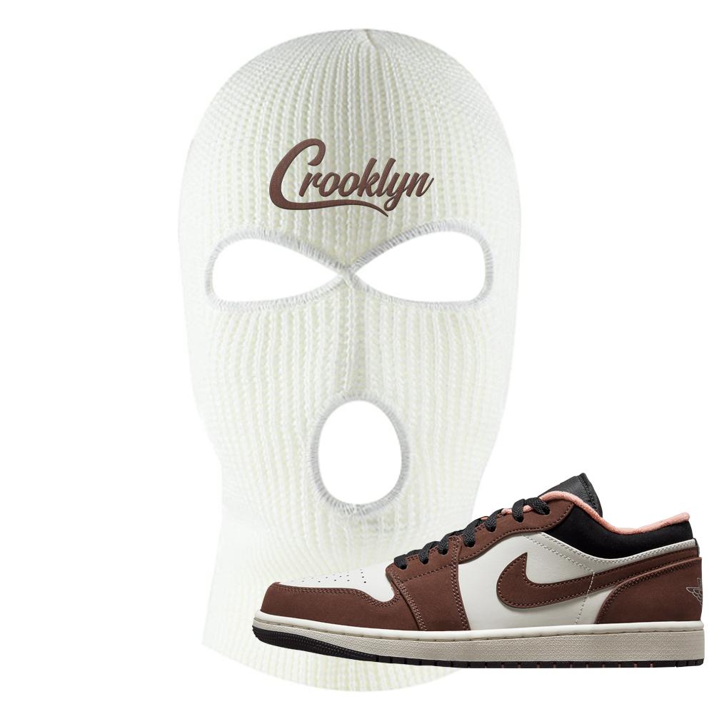 Mocha Low 1s Ski Mask | Crooklyn, White