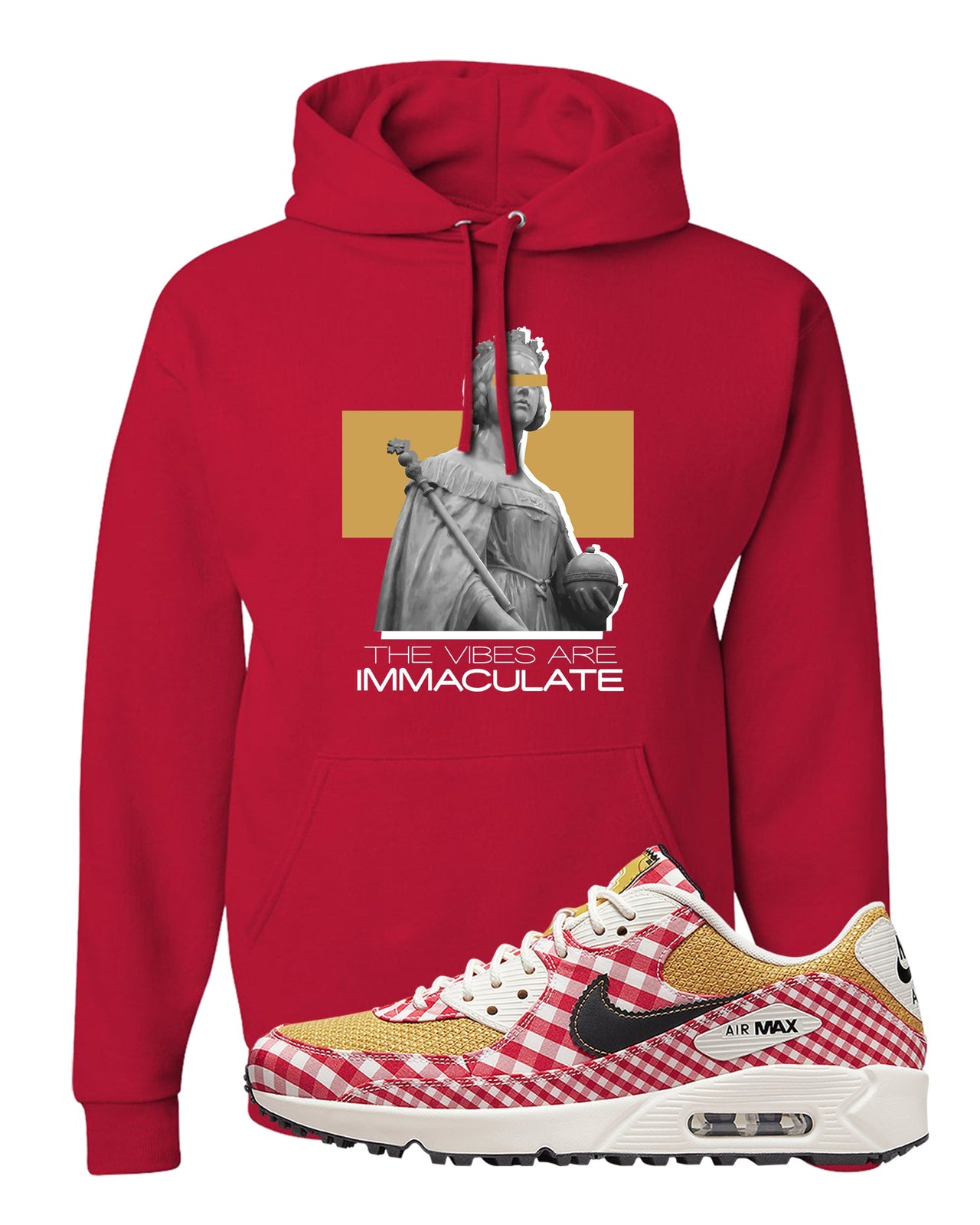 Picnic Golf 90s Hoodie | The Vibes Are Immaculate, Red