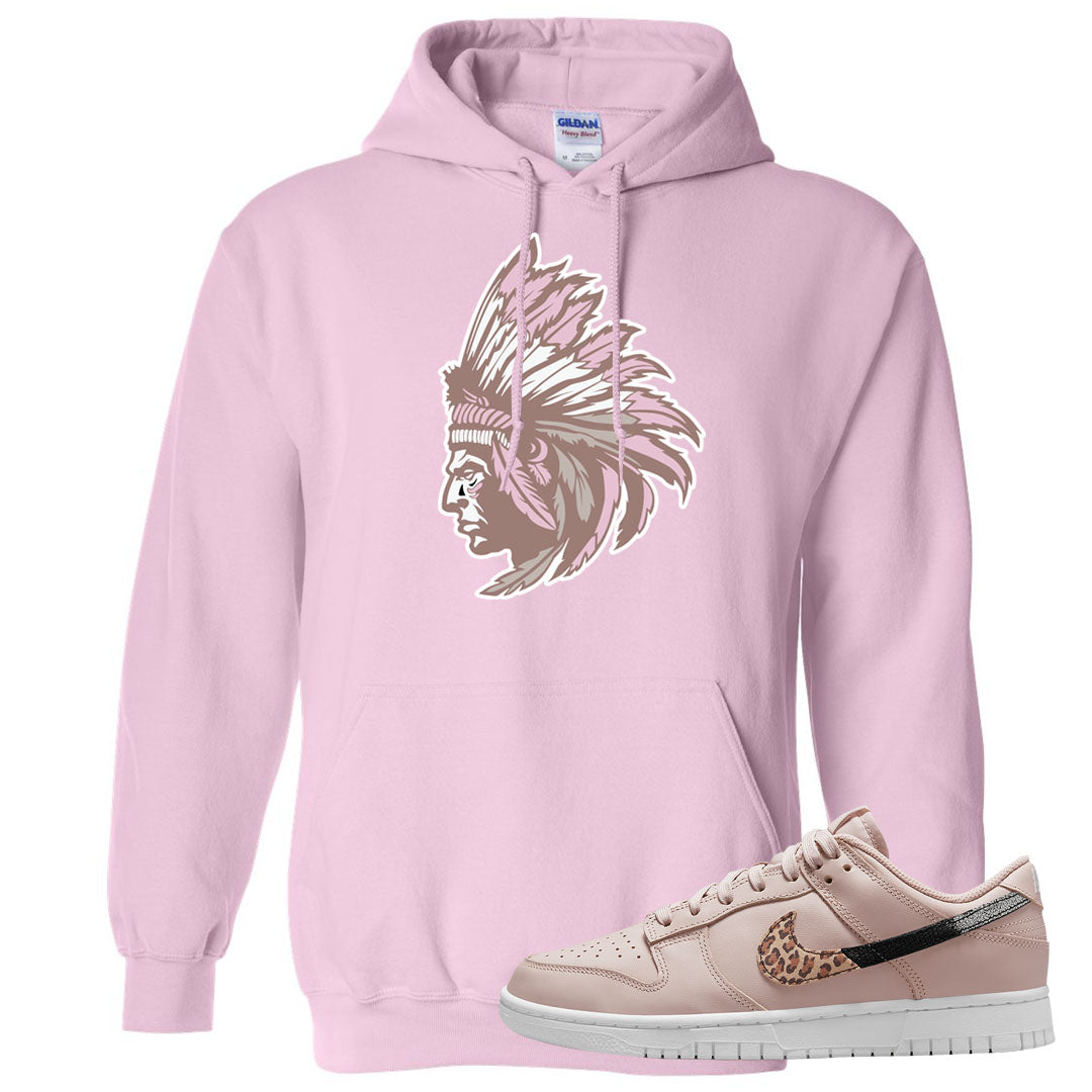 Primal Dusty Pink Leopard Low Dunks Hoodie | Indian Chief, Light Pink
