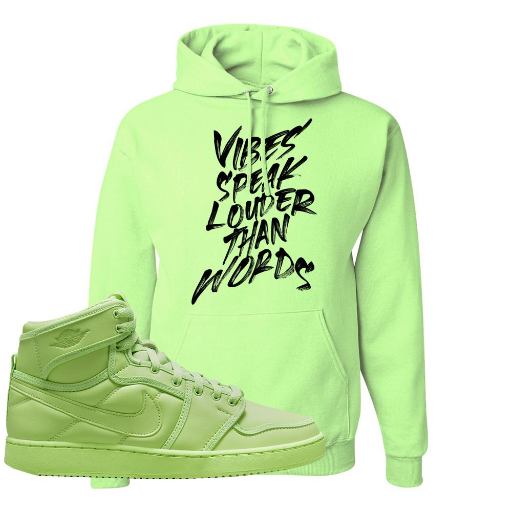 Neon Green KO 1s Hoodie | Vibes Speak Louder Than Words, Neon Green