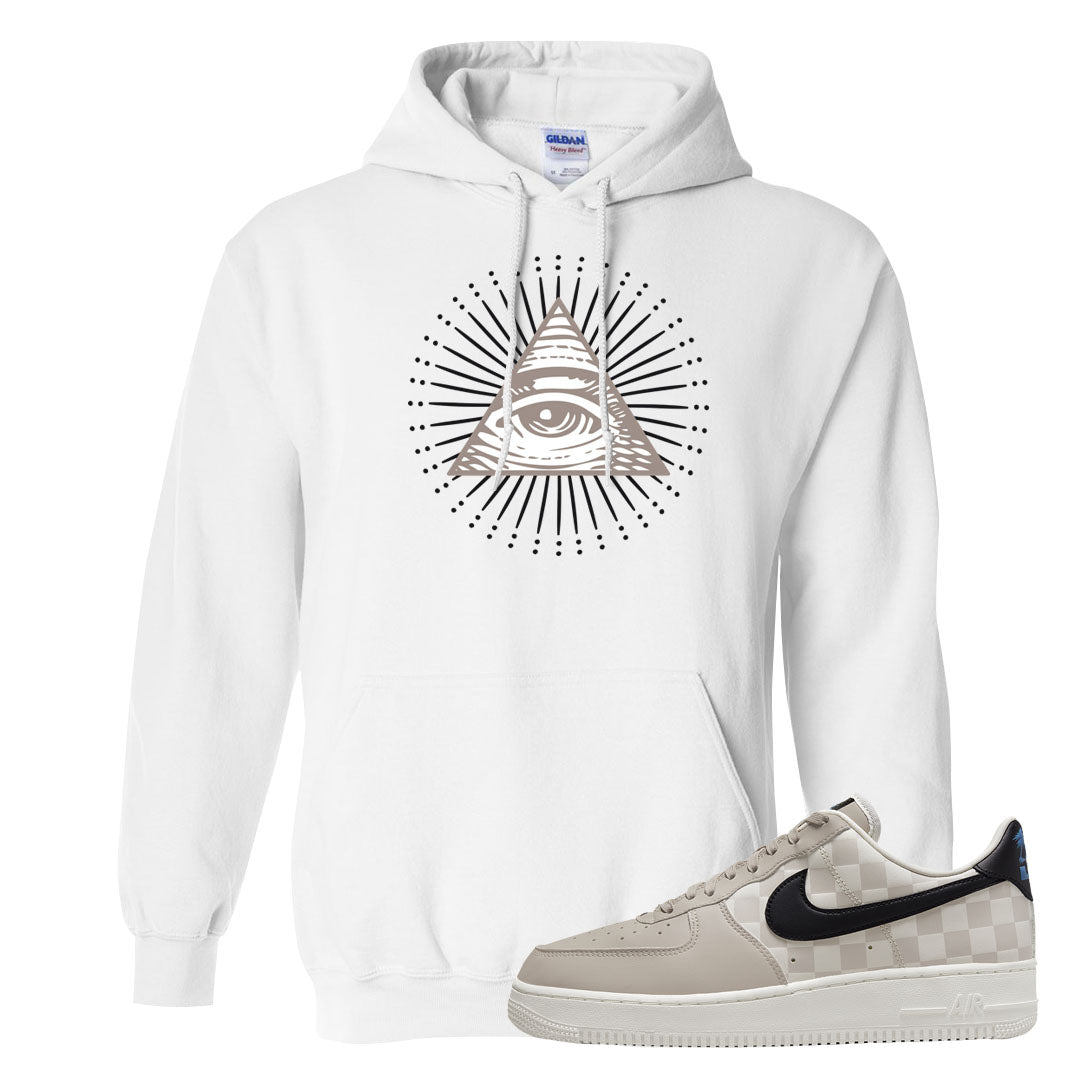 King Day Low AF 1s Hoodie | All Seeing Eye, White