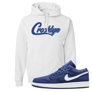 WMNS Dusty Blue Low 1s Hoodie | Crooklyn, White