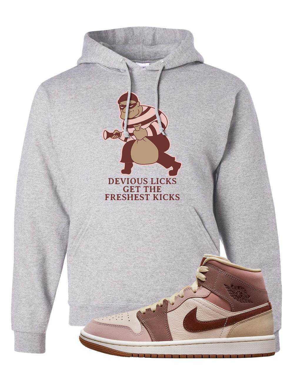 Pink Sand Mauve Mid 1s Hoodie | Devious Licks, Ash