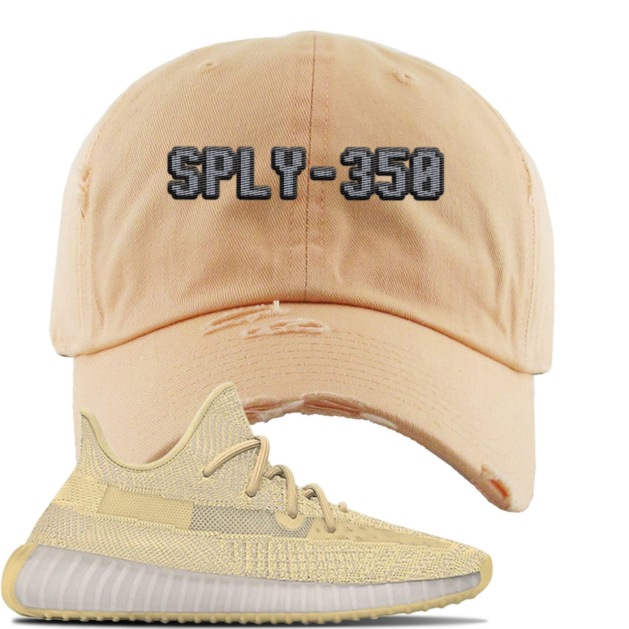 Flax v2 350s Distressed Dad Hat | Sply-350, Peach