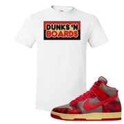 Acid Wash Red 1985 High Dunks T Shirt | Dunks N Boards, White