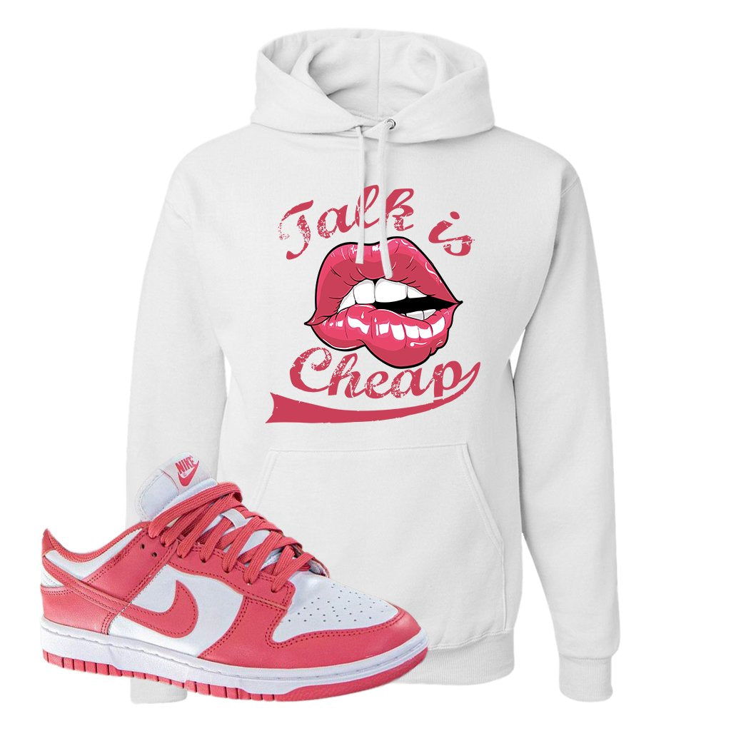 Archeo Pink Low Dunks Hoodie | Talk Lips, White