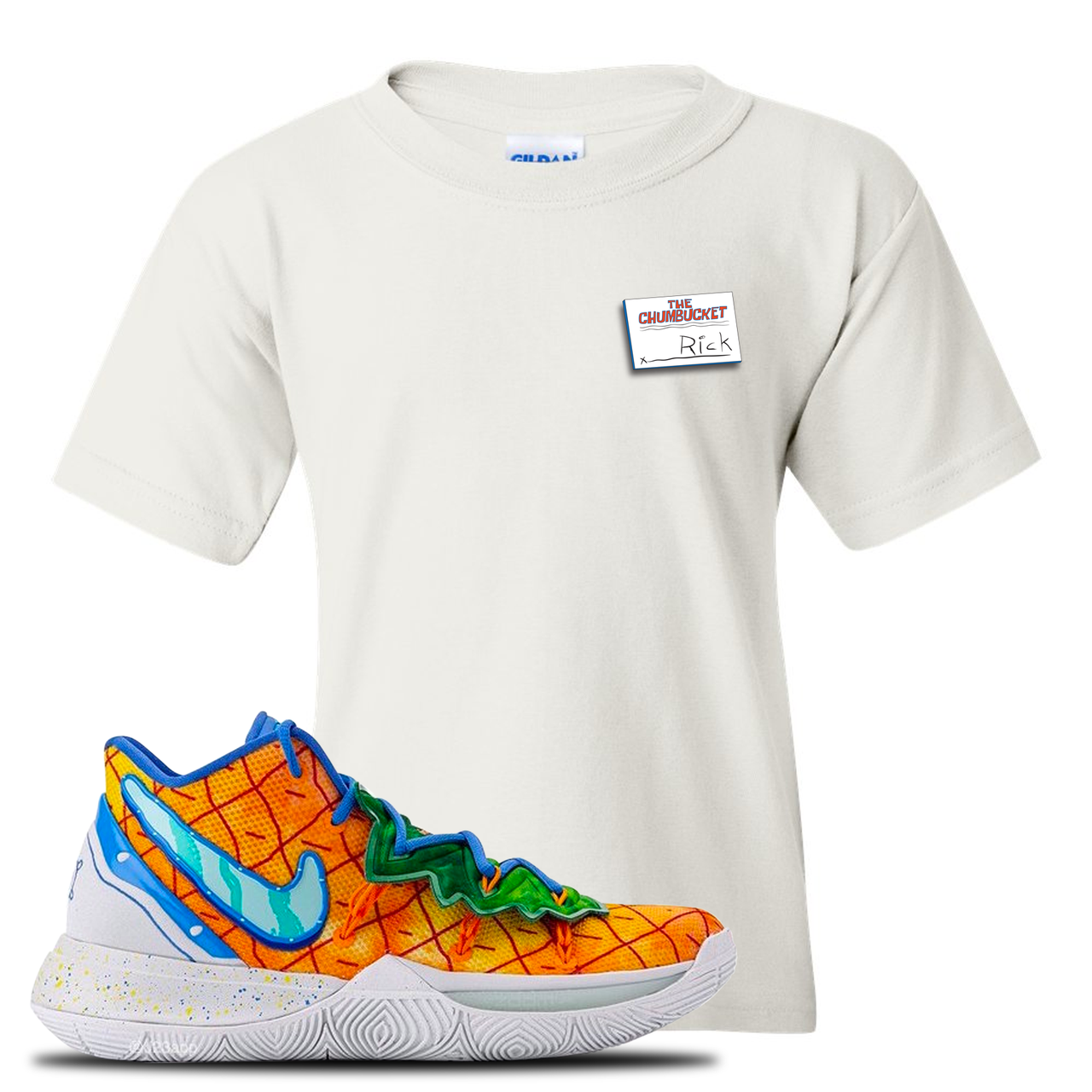 Kyrie 5 Pineapple House Rick White Sneaker Hook Up Kid's T-Shirt