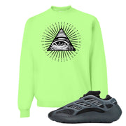 Alvah v3 700s Crewneck Sweatshirt | All Seeing Eye, Neon Green