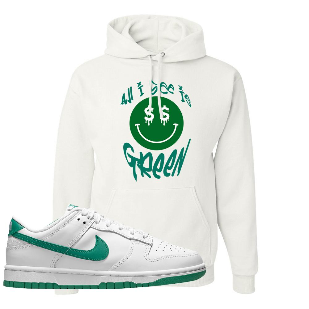 White Green Low Dunks Hoodie | All I See Is Green, White