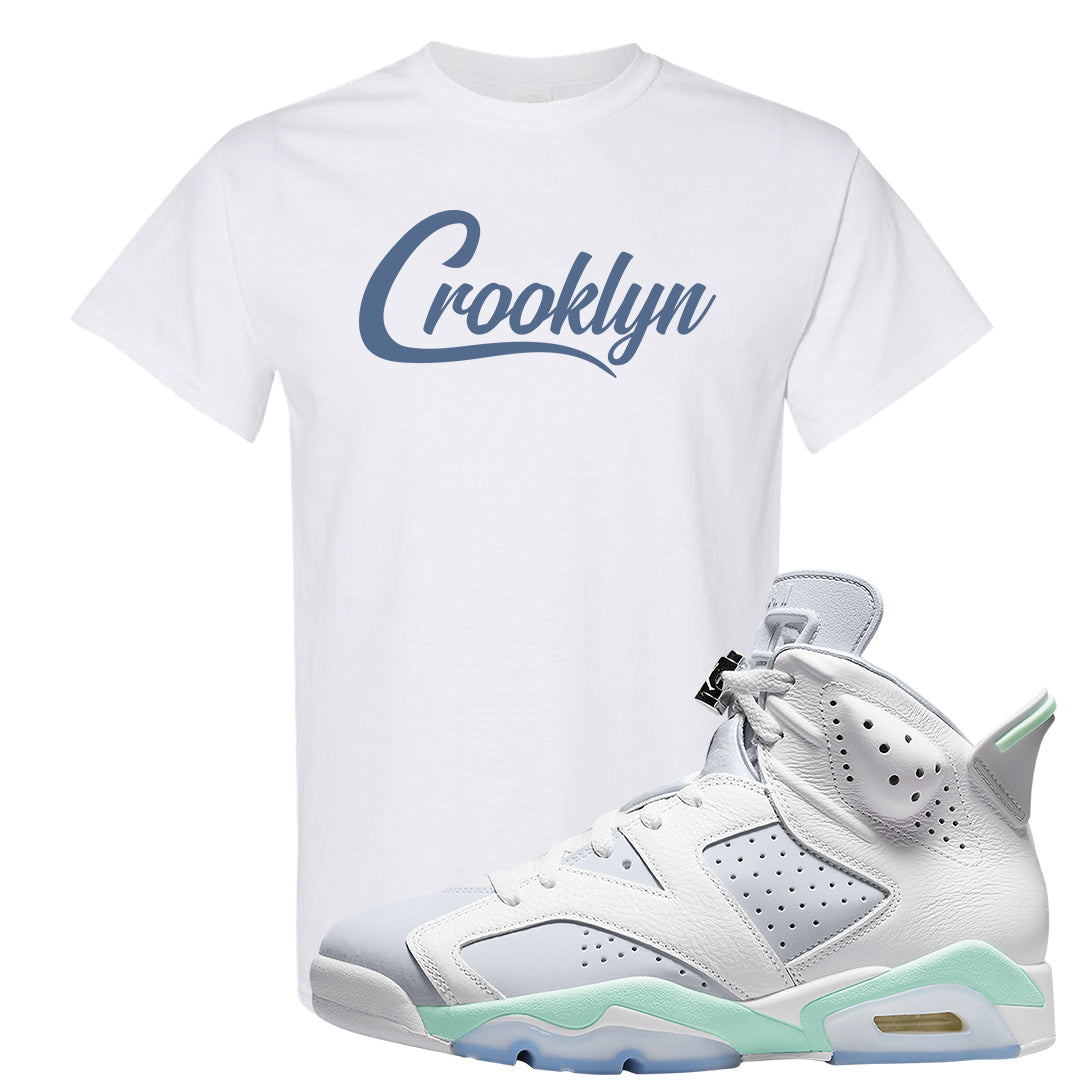 Mint Foam 6s T Shirt | Crooklyn, White
