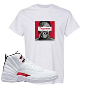 Twist White Red 12s T Shirt | Thupreme, Ash