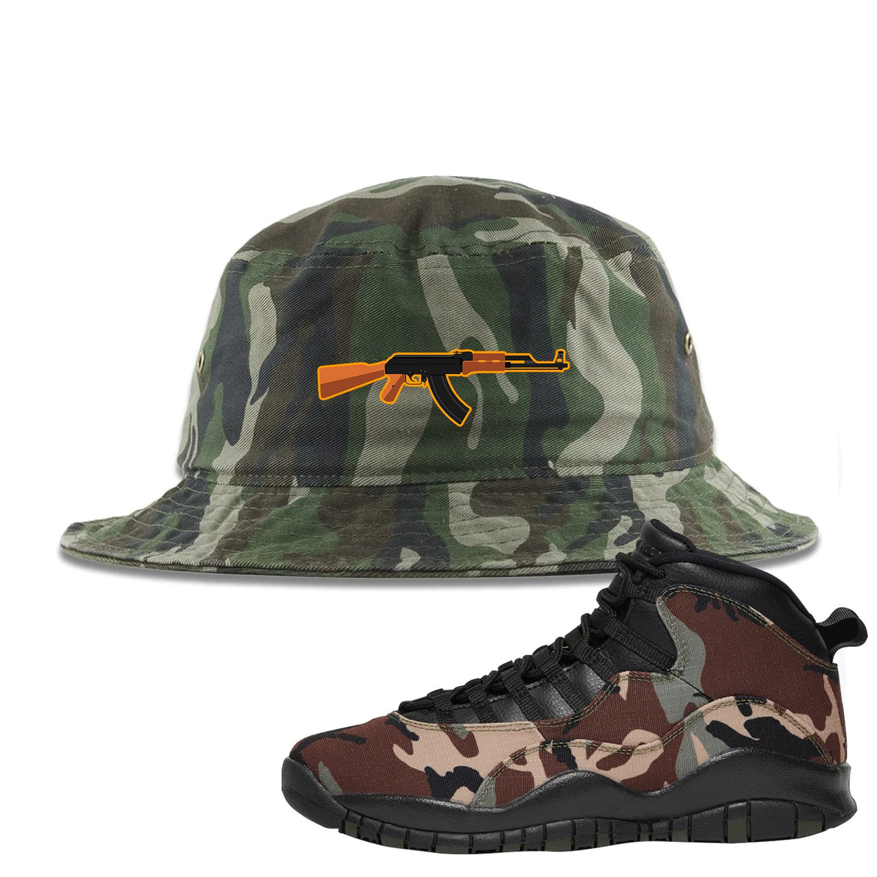 Woodland Camo 10s Bucket Hat | AK47, Camouflage