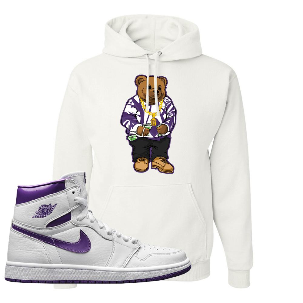 Air Jordan 1 Metallic Purple Hoodie | Sweater Bear, White