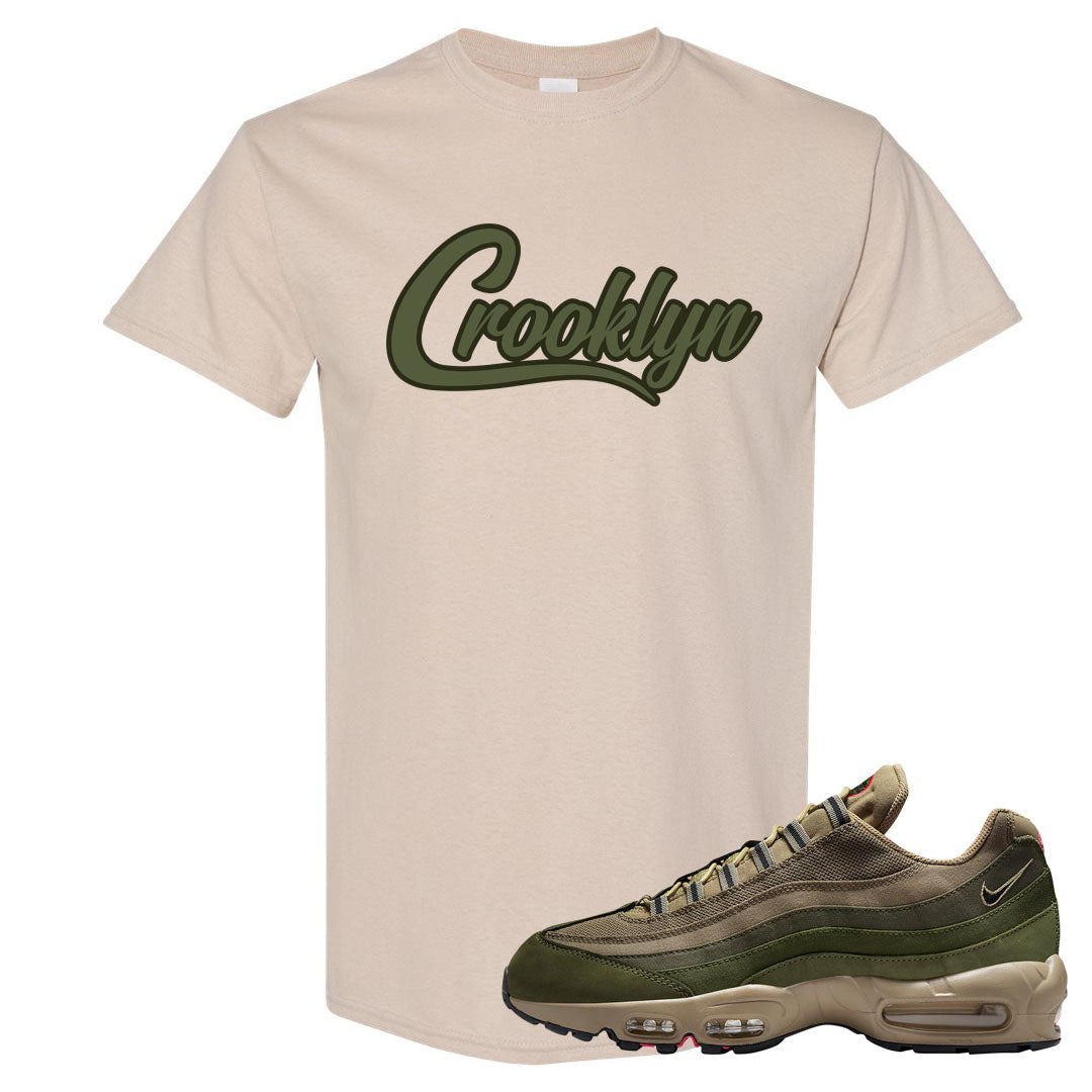 Medium Olive Rough Green 95s T Shirt | Crooklyn, Sand