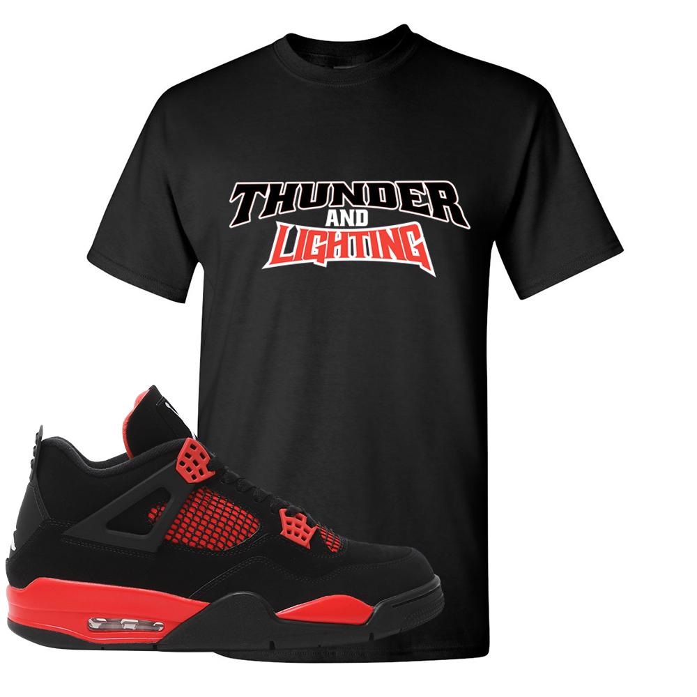 Red Thunder 4s T Shirt | Thunder And Lightning, Black