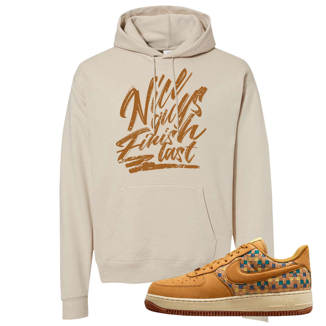 Woven Cork Low AF 1s Hoodie | Nice Guys Finish Last, Natural