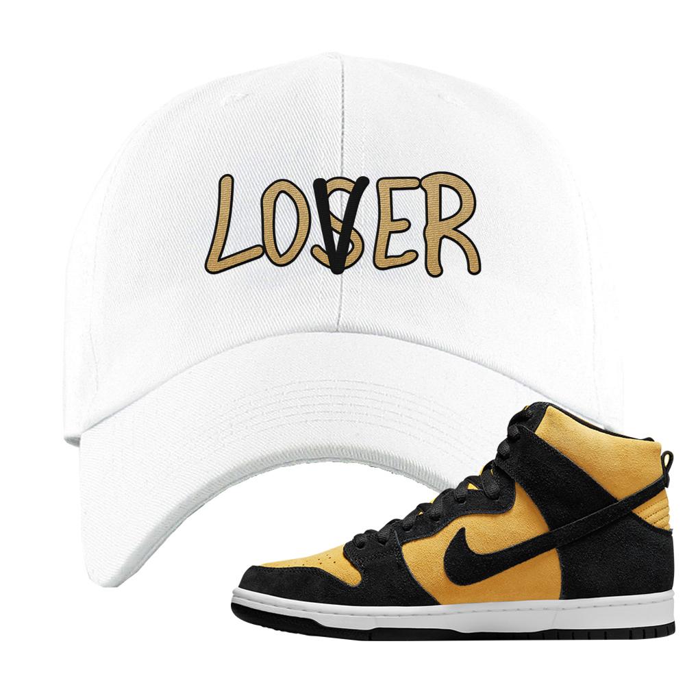 Reverse Goldenrod High Dunks Dad Hat | Lover, White
