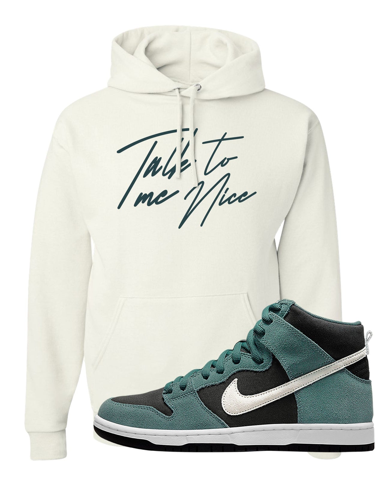 Green Suede High Dunks Hoodie | Talk To Me Nice, White