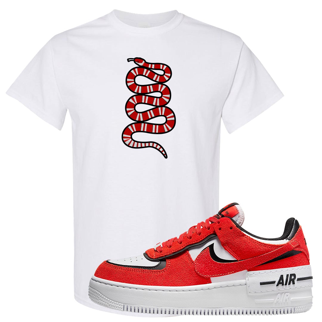 Shadow Chicago AF 1s T Shirt | Coiled Snake, White