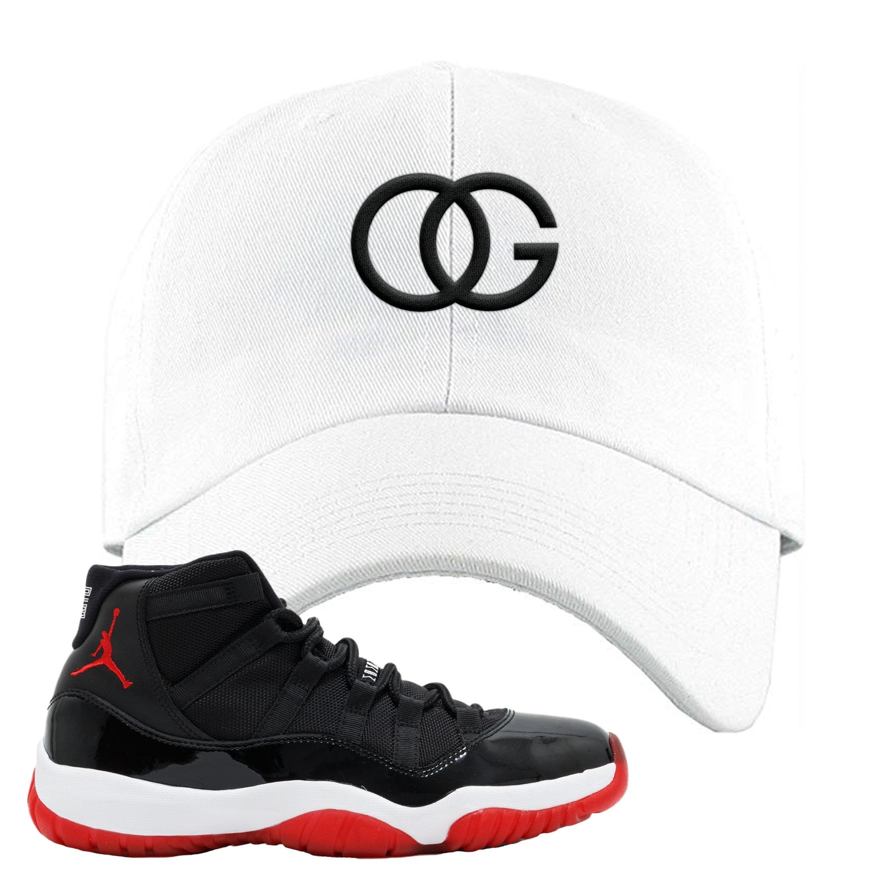 Jordan 11 Bred OG White Sneaker Hook Up Dad Hat