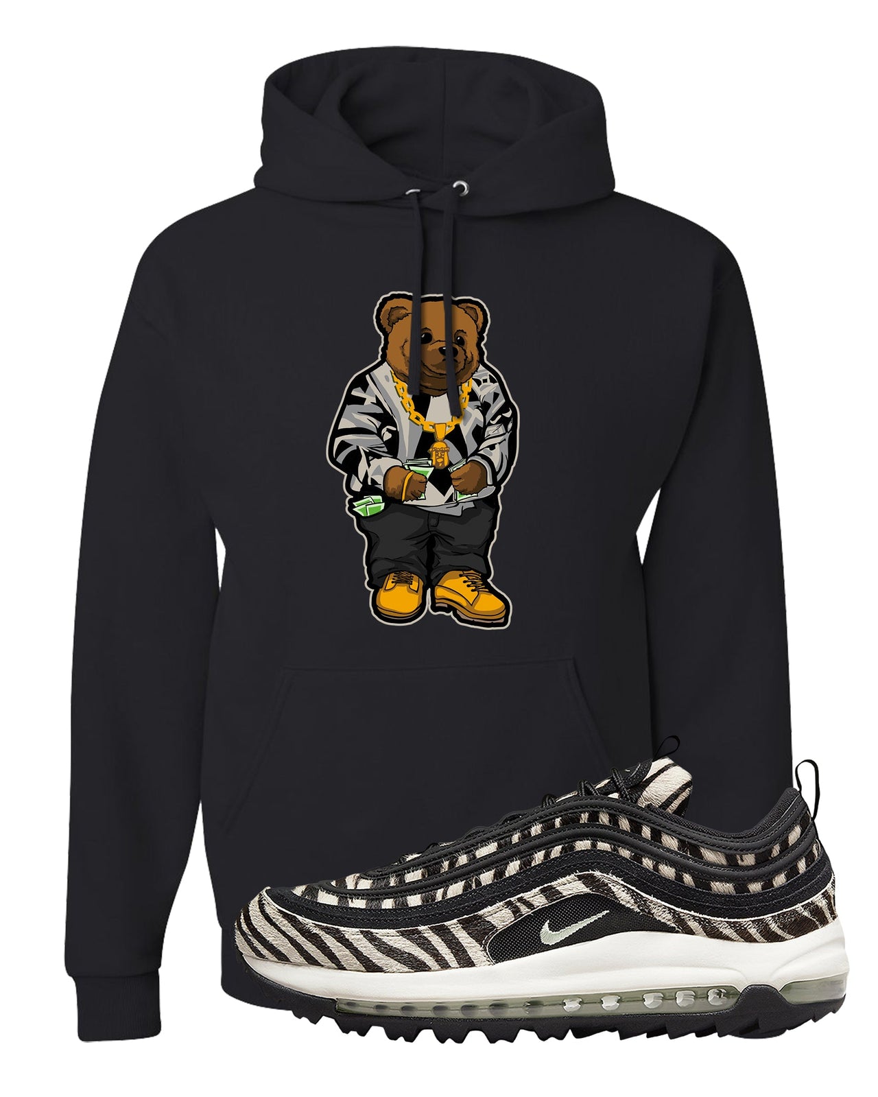 Zebra Golf 97s Hoodie | Sweater Bear, Black