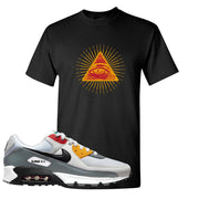 Peace Love Basketball 90s T Shirt | All Seeing Eye, Black